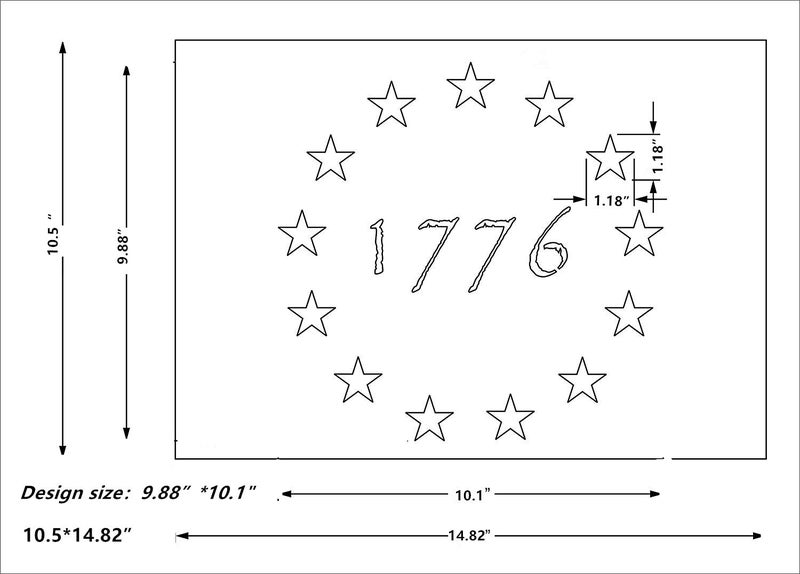 OBUY 13 Star 1776 Stencilï¼ˆ10.5 x 14.82 inch ï¼‰ for Painting on Wood, Walls, Fabric, Airbrush, + More | Reusable Mylar Template - Image 2